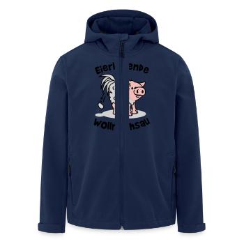 egg-laying wool milk sow - workaholic - work - Men’s Recycled Softshell Jacket by Stanley/Stella - navy - Front - AI Model Male 185 light (185cm)