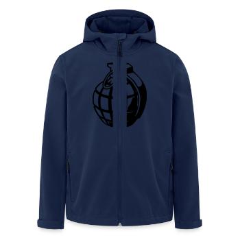 Hand Grenade - Men’s Recycled Softshell Jacket by Stanley/Stella - navy - Front - AI Model Male 185 light (185cm)