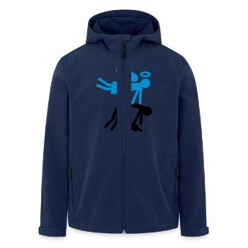 Schutzengel - Besoffen - Recycelte Männer Softshell-Jacke von Stanley/Stella - Navy - Vorne - AI Model Male 185 light (185cm)