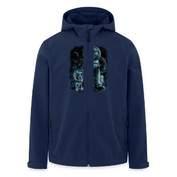WE MISS HOME - Recycelte Männer Softshell-Jacke von Stanley/Stella - Navy - Vorne - AI Model Male 185 light (185cm)