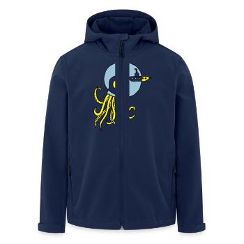 seiche rencontre sous-marin, mer, plongée, bateau - Veste softshell homme en polyester recyclé Stanley/Stella - marine - Devant - AI Model Male 185 light (185cm)