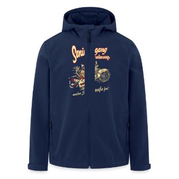 Design 2016 - Seniorengang - RAHMENLOS tshirt - Recycelte Männer Softshell-Jacke von Stanley/Stella - Navy - Vorne - AI Model Male 185 light (185cm)