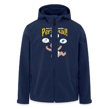 CD - wo bleibt mein Personal - Essen - Wickeln - - Recycelte Männer Softshell-Jacke von Stanley/Stella - Navy - Vorne - AI Model Male 185 light (185cm)
