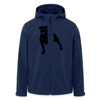 staffbull dog - Men’s Recycled Softshell Jacket by Stanley/Stella - navy - Front - AI Model Male 185 light (185cm)