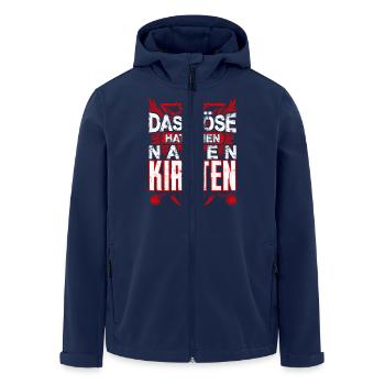 KIRSTEN - böse - Recycelte Männer Softshell-Jacke von Stanley/Stella - Navy - Vorne - AI Model Male 185 light (185cm)