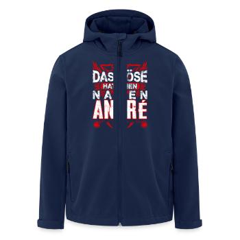 ANDRÉ - Name - Recycelte Männer Softshell-Jacke von Stanley/Stella - Navy - Vorne - AI Model Male 185 light (185cm)