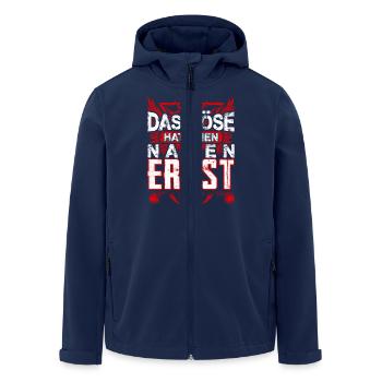 ERNST - Name - Recycelte Männer Softshell-Jacke von Stanley/Stella - Navy - Vorne - AI Model Male 185 light (185cm)