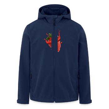 Fraise avec éclaboussure - Veste softshell homme en polyester recyclé Stanley/Stella - marine - Devant - AI Model Male 185 light (185cm)