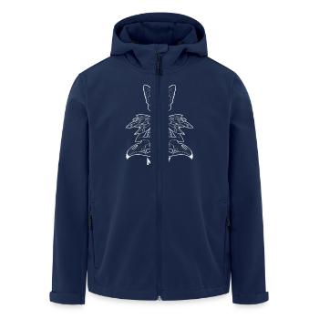 Roi chat blanc - Veste softshell homme en polyester recyclé Stanley/Stella - marine - Devant - AI Model Male 185 light (185cm)