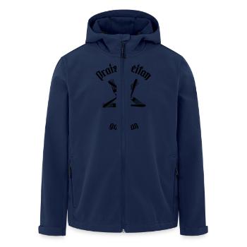 Praise Seitan - go vegan 1.1 - Recycelte Männer Softshell-Jacke von Stanley/Stella - Navy - Vorne - AI Model Male 185 light (185cm)