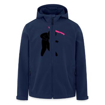 A zombie in the head with a machete - Men’s Recycled Softshell Jacket by Stanley/Stella - navy - Front - AI Model Male 185 light (185cm)