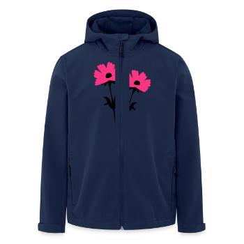 cosmos_flowers - Men’s Recycled Softshell Jacket by Stanley/Stella - navy - Front - AI Model Male 185 light (185cm)