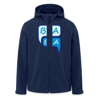 Bla Bla Design - Recycelte Männer Softshell-Jacke von Stanley/Stella - Navy - Vorne - AI Model Male 185 light (185cm)