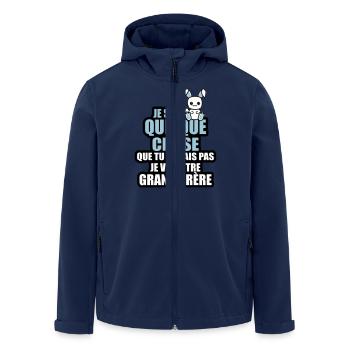 je vais être grand-frère - Veste softshell homme en polyester recyclé Stanley/Stella - marine - Devant - AI Model Male 185 light (185cm)