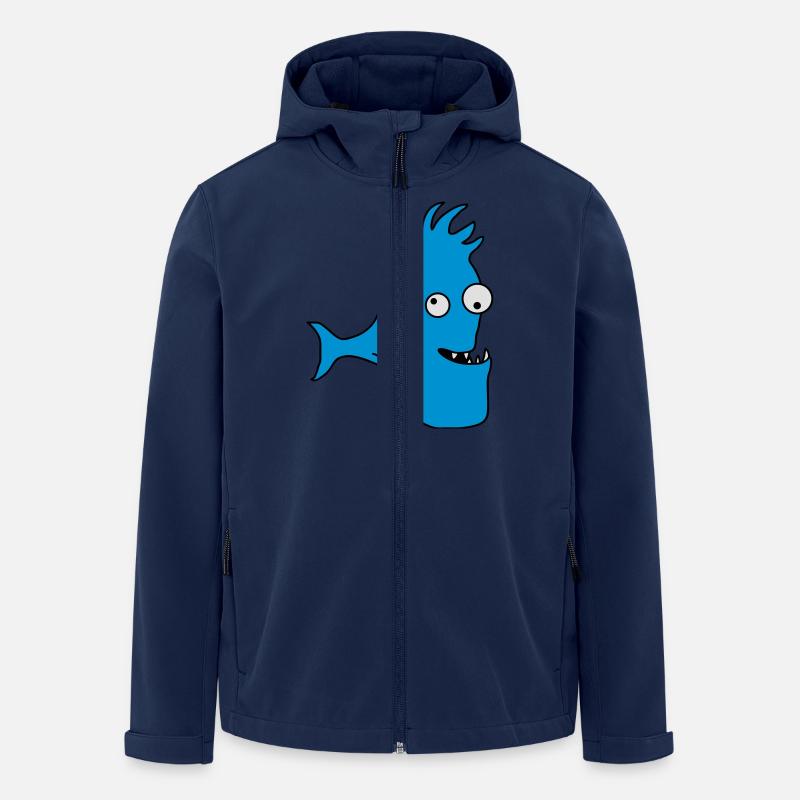 Stupid Crazy Comic Fish - Veste softshell homme en polyester recyclé Stanley/Stella - marine