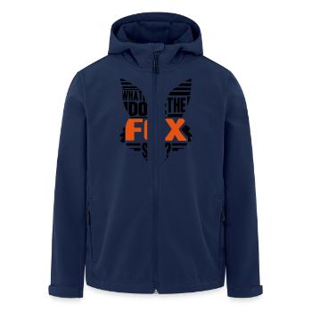 Cool What Does The Fox Say Logo - Men’s Recycled Softshell Jacket by Stanley/Stella - navy - Front - AI Model Male 185 light (185cm)