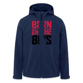 Cool Born in the 80s Text Design - Recycelte Männer Softshell-Jacke von Stanley/Stella - Navy - Vorne - AI Model Male 185 light (185cm)