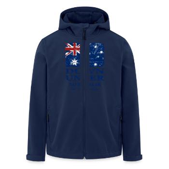 Australien - Down Under - Vintage Look - Recycelte Männer Softshell-Jacke von Stanley/Stella - Navy - Vorne - AI Model Male 185 light (185cm)