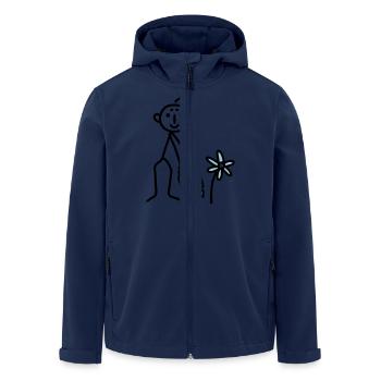 Strichmännchen gießt Blumen - V2 - Recycelte Männer Softshell-Jacke von Stanley/Stella - Navy - Vorne - AI Model Male 185 light (185cm)
