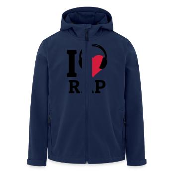 I love Rap - Men’s Recycled Softshell Jacket by Stanley/Stella - navy - Front - AI Model Male 185 light (185cm)