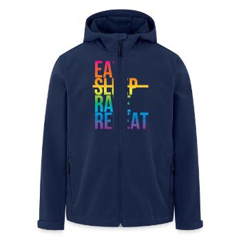 Rave - Eat sleep repeat3 - Recycelte Männer Softshell-Jacke von Stanley/Stella - Navy - Vorne - AI Model Male 185 light (185cm)