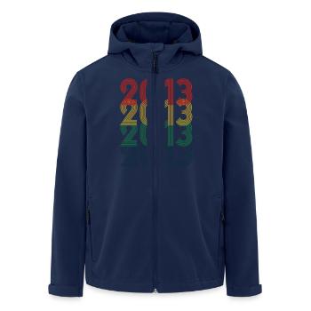 Cool Retro 2013, 10 Years Old, 10th Birthday Kids - Men’s Recycled Softshell Jacket by Stanley/Stella - navy - Front - AI Model Male 185 light (185cm)