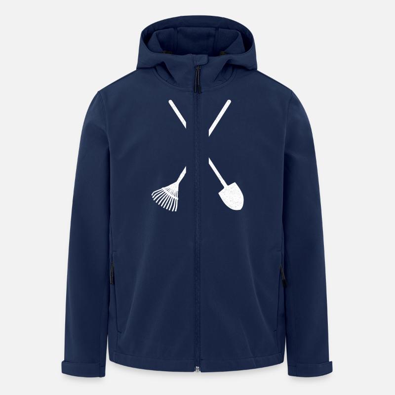 Schaufel und Rechen - Recycelte Männer Softshell-Jacke von Stanley/Stella - Navy