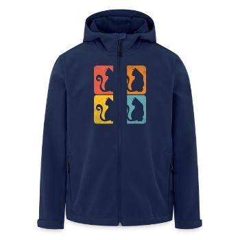 chat retro color shapes - Veste softshell homme en polyester recyclé Stanley/Stella - marine - Devant - AI Model Male 185 light (185cm)