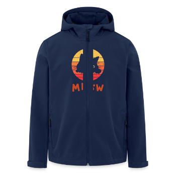 Retro Schwarze Katze 1 - Recycelte Männer Softshell-Jacke von Stanley/Stella - Navy - Vorne - AI Model Male 185 light (185cm)
