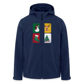 Snowman Reindeer Fir Sock - Men’s Recycled Softshell Jacket by Stanley/Stella - navy - Front - AI Model Male 185 light (185cm)