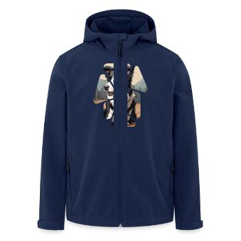 Chien de race border collie - Veste softshell homme en polyester recyclé Stanley/Stella - marine - Devant - AI Model Male 185 light (185cm)