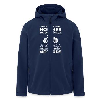 Motard humour cascadeur 2 - Veste softshell homme en polyester recyclé Stanley/Stella - marine - Devant - AI Model Male 185 light (185cm)