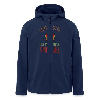 La marmotte est mon animal spirituel 1 - Veste softshell homme en polyester recyclé Stanley/Stella - marine - Devant - AI Model Male 185 light (185cm)