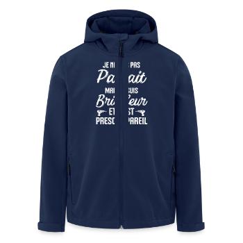 Pas parfait mais je suis bricoleur - Veste softshell homme en polyester recyclé Stanley/Stella - marine - Devant - AI Model Male 185 light (185cm)