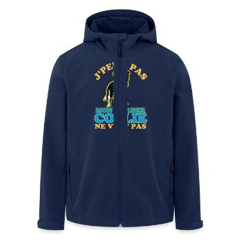 Mon Border collie veut pas - Veste softshell homme en polyester recyclé Stanley/Stella - marine - Devant - AI Model Male 185 light (185cm)