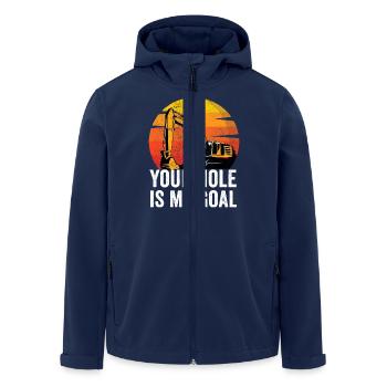 Excavator Construction Worker - Men’s Recycled Softshell Jacket by Stanley/Stella - navy - Front - AI Model Male 185 light (185cm)