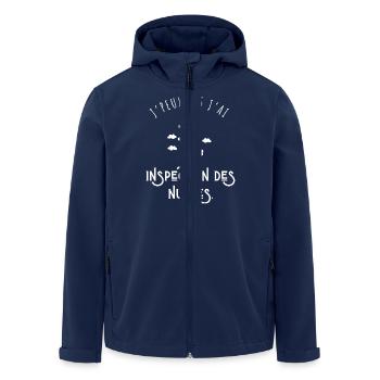 J’peux pas j’ai inspection des nuages - humour - Veste softshell homme en polyester recyclé Stanley/Stella - marine - Devant - AI Model Male 185 light (185cm)