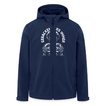 Zombie als Bäcker - gebacken wird immer - Recycelte Männer Softshell-Jacke von Stanley/Stella - Navy - Vorne - AI Model Male 185 light (185cm)