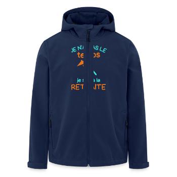 J ai pas le temps j ai retraite - Veste softshell homme en polyester recyclé Stanley/Stella - marine - Devant - AI Model Male 185 light (185cm)