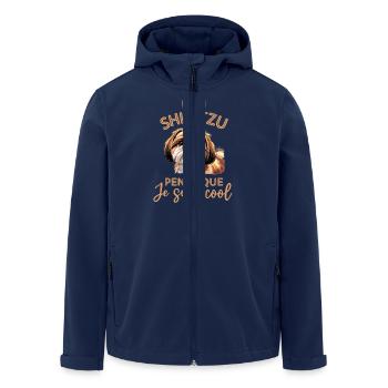 Chien mignon shih tzu - Veste softshell homme en polyester recyclé Stanley/Stella - marine - Devant - AI Model Male 185 light (185cm)