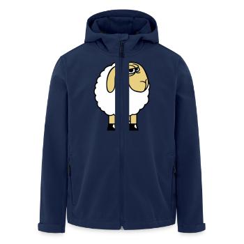 Schaf Guckt Skeptisch Kritisch Misstrauisch Starrt - Recycelte Männer Softshell-Jacke von Stanley/Stella - Navy - Vorne - AI Model Male 185 light (185cm)