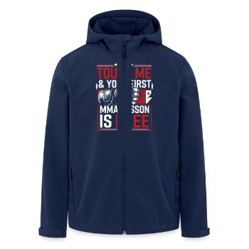 For real martial artists - Men’s Recycled Softshell Jacket by Stanley/Stella - navy - Front - AI Model Male 185 light (185cm)