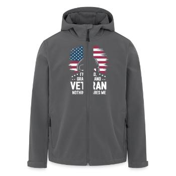 Veteran Militär Soldat - Recycelte Männer Softshell-Jacke von Stanley/Stella - Anthrazit - Vorne - AI Model Male 185 light (185cm)