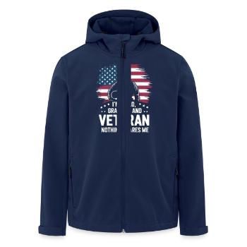 Soldat militaire vétéran - Veste softshell homme en polyester recyclé Stanley/Stella - marine - Devant - AI Model Male 185 light (185cm)