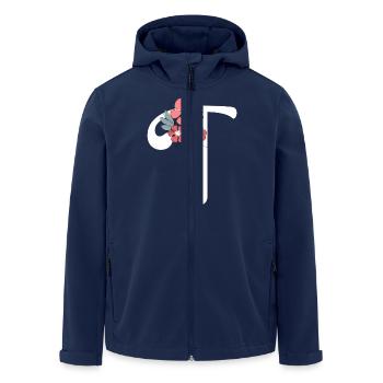 Lettre t fleurs minimalistes - Veste softshell homme en polyester recyclé Stanley/Stella - marine - Devant - AI Model Male 185 light (185cm)