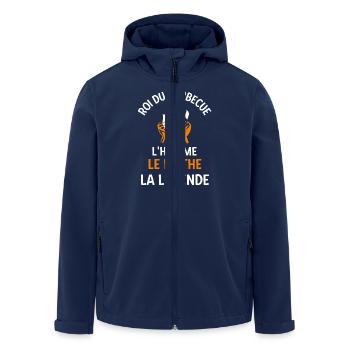 Roi du barbecue homme mythe lgende - Veste softshell homme en polyester recyclé Stanley/Stella - marine - Devant - AI Model Male 185 light (185cm)