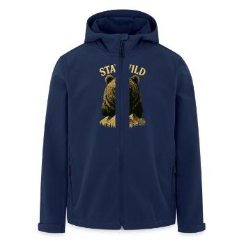 Stay Wild - Demeure sauvage - Ours - Men’s Recycled Softshell Jacket by Stanley/Stella - navy - Front - AI Model Male 185 light (185cm)