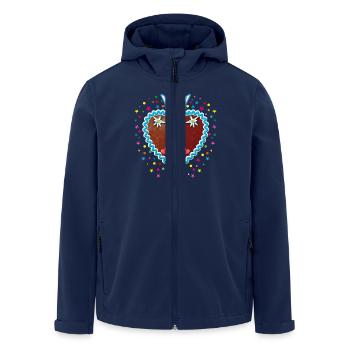 78 Lebkuchenherz Schatzilein Dein Text - Recycelte Männer Softshell-Jacke von Stanley/Stella - Navy - Vorne - AI Model Male 185 light (185cm)