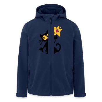 Kätzchen mit Blume - Recycelte Männer Softshell-Jacke von Stanley/Stella - Navy - Vorne - AI Model Male 185 light (185cm)