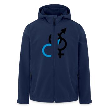 ICH BIN EIN MANN und BI - Recycelte Männer Softshell-Jacke von Stanley/Stella - Navy - Vorne - AI Model Male 185 light (185cm)